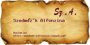 Szedmák Alfonzina névjegykártya